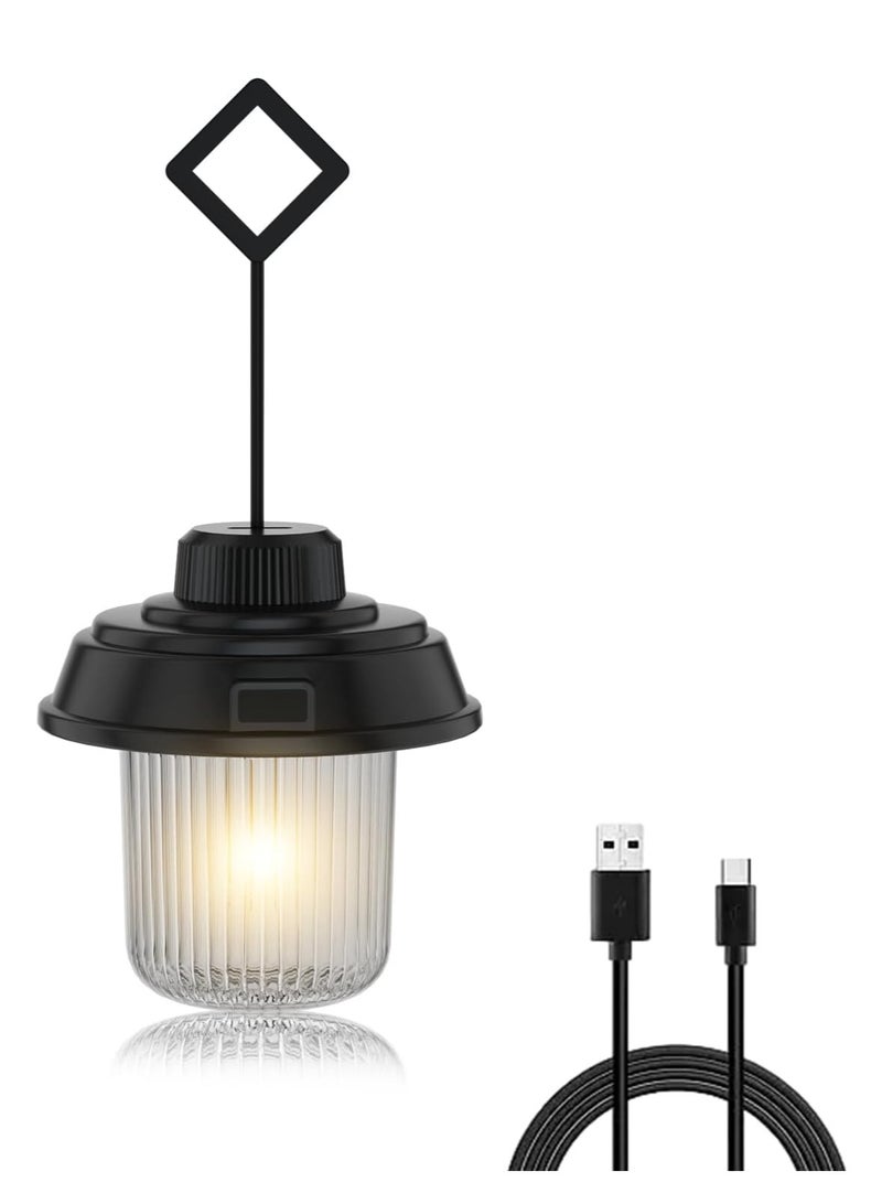Camping Lantern Portable Outdoor Type-C Rechargeable Lamp 3 Light Modes IPX4 Waterproof Hanging Tent Light Camping Lamp for Emergency Power Outage Hiking Backpacking Gear - Image 1