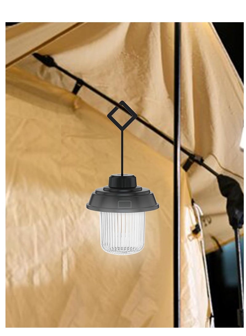 Camping Lantern Portable Outdoor Type-C Rechargeable Lamp 3 Light Modes IPX4 Waterproof Hanging Tent Light Camping Lamp for Emergency Power Outage Hiking Backpacking Gear - Image 4
