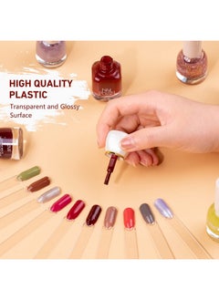 Subay Subay 100pcs Fan-shaped Nail Swatches Sticks with Number Stickers, False Fake Nail Art Tips Sticks Polish Gel Salon Display Practice Tools with Metal Split Ring Holder  - Image 3