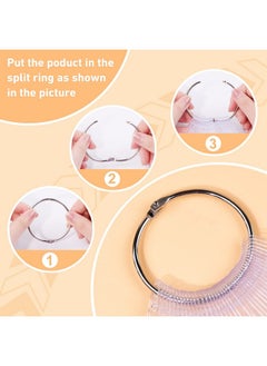 Subay Subay 100pcs Fan-shaped Nail Swatches Sticks with Number Stickers, False Fake Nail Art Tips Sticks Polish Gel Salon Display Practice Tools with Metal Split Ring Holder  - Image 5