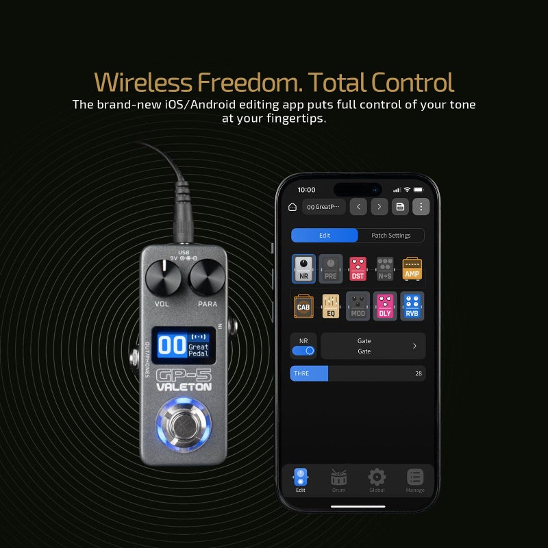 Valeton GP-5 Super Compact Multi-Effects Processor & NAM/IR Loader Pedal(Incl 1PCS Additional TRS Cable By VOLKTONE) - Image 5