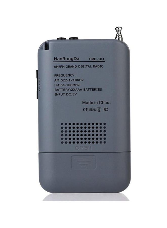 HRD-104 Portable External Speaker Mini, Two Band Radio, Grey - Image 5