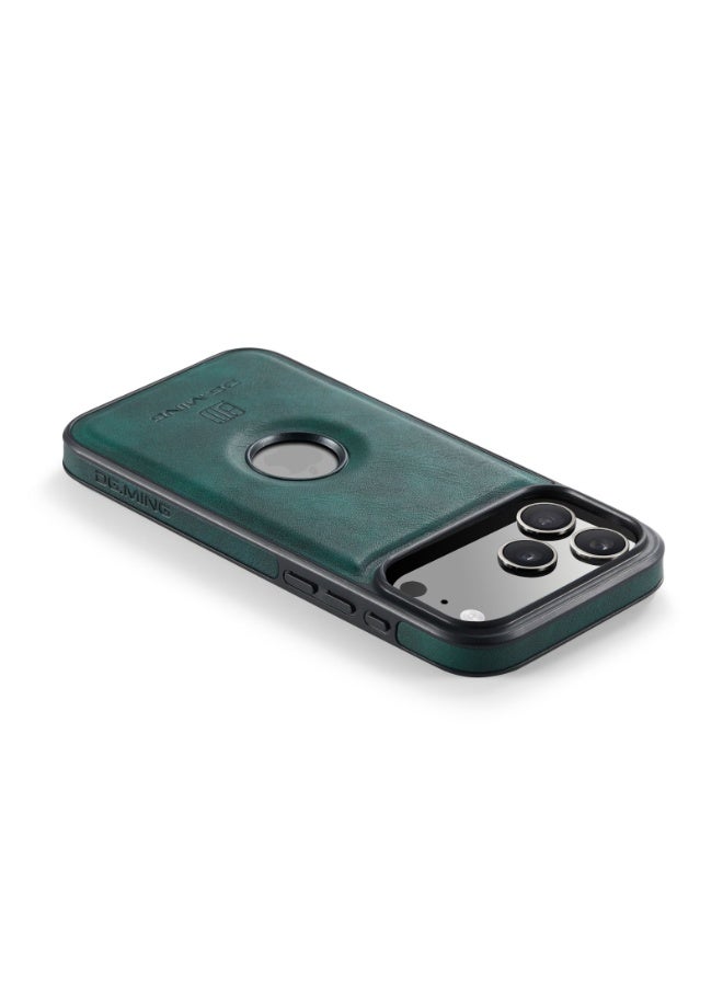 DGMING Case Cover Premium Leather Back with Logo CutOut Shockproof Compatible with  Iphone 17 Pro (Green) - Image 5