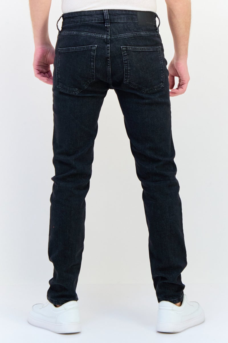 Celio جينز دنيم ضيق للرجال، قابل للتمدد، أسود - Image 3