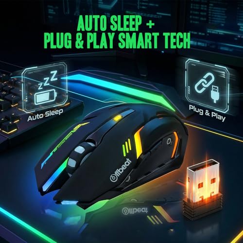 Offbeat RIPJAW 2.4Ghz Rechargeable Wireless Gaming Mouse, Silent Click Buttons Mouse - 7D Buttons, DPI : 1600,2400,3200, Mice for PC/Laptop/Smart TV/Mac(Light Weight) - Image 5