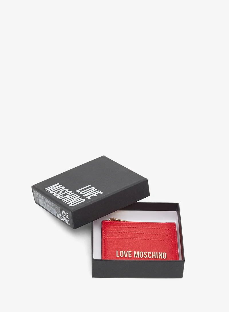 لوف موسكينو Zip through logo wallets