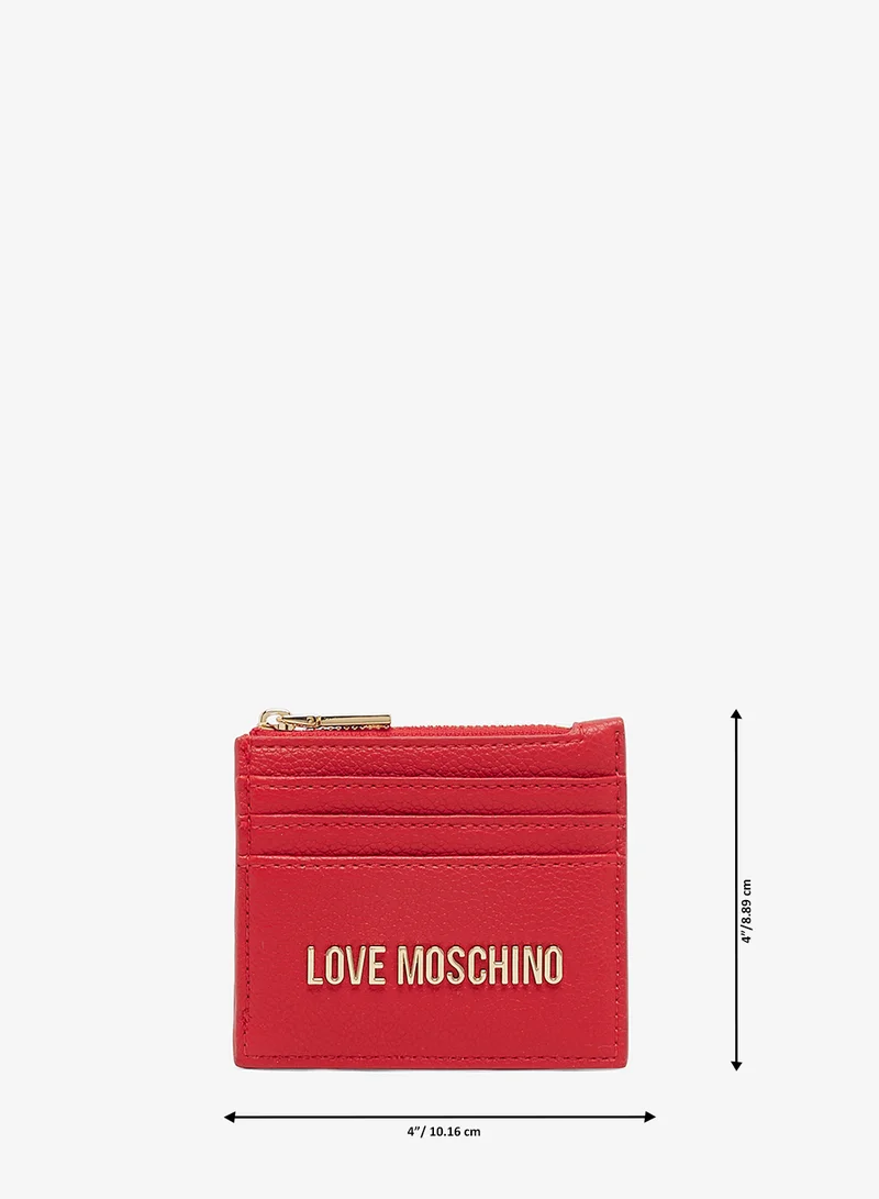لوف موسكينو Zip through logo wallets