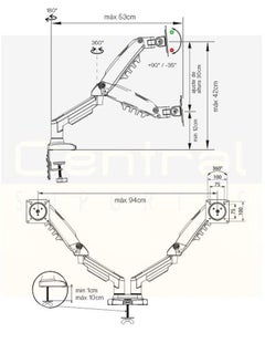 NB NORTH BAYOU Northbayou NP F160 Dual Arm 17-27 Inch Monitor Stand & 10 17 Inch Laptop Stand, Full Motion Metal Northbayou NP F160 & FP  - Image 2