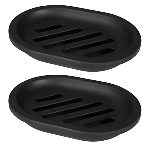 Topsky Soap Dish for Shower, 2pcs Soap Dishes Soap Savers for Bar Soap, Soap Bar Holder Shower with Drip Tray, Plastic Soap Holders with Drain for Kitchen Sink, Easy to Clean, Keeps The Soap Dry - Image 1