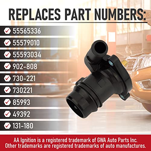 AA Ignition Coolant Thermostat and Housing Assembly with Sensors - Compatible with Chevy Cruze, Limited, Trax, Sonic 1.8L & 1.6L - Replaces 25192228, 55564890, 15-81816, 902-033, 55579951 - Full Aluminum - Image 3