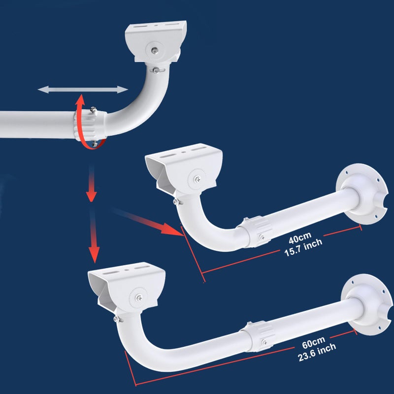 WiTi CCTV Security Camera Mount Bracket, 40CM-60CM Adjustable Wall and Ceiling Mount Bracket for CCTV IP Camera,Metal Pole Mount - Image 3