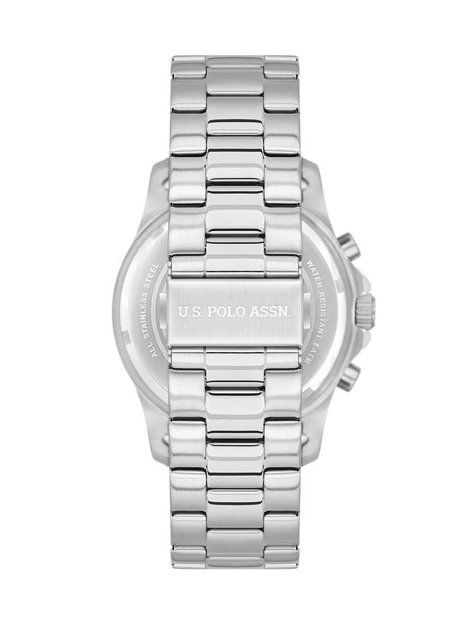 U.S. Polo Assn. Crossing 42mm Men's Watch with Rotating Bezel and Stainless Steel Bracelet
