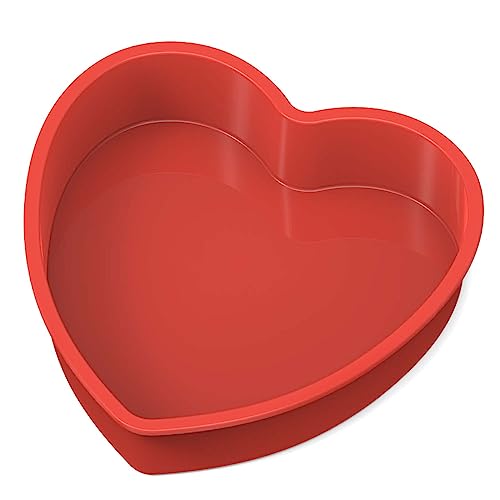 SILIVO Silicone Heart Shaped Cake Pans - 10 Inch Nonstick Heart Cake Pans for Cakes and Brownies - Image 1