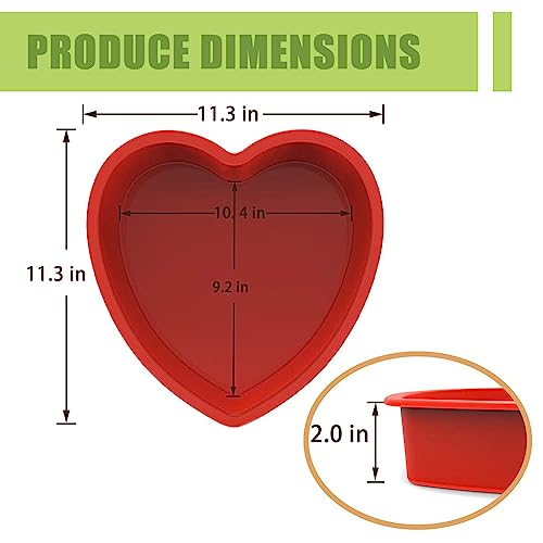 SILIVO Silicone Heart Shaped Cake Pans - 10 Inch Nonstick Heart Cake Pans for Cakes and Brownies - Image 3