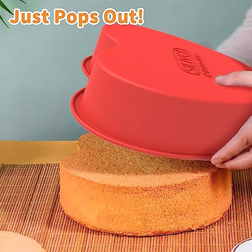 SILIVO Silicone Heart Shaped Cake Pans - 10 Inch Nonstick Heart Cake Pans for Cakes and Brownies - Image 2