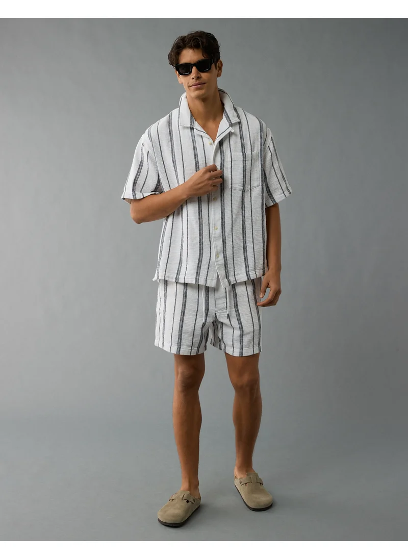 American Eagle AE Poolside Striped Button-Up Shirt