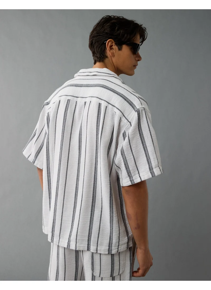 امريكان ايجل AE Poolside Striped Button-Up Shirt