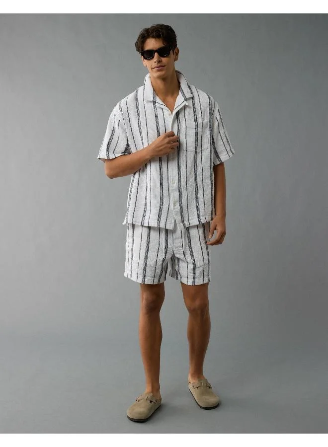 American Eagle AE Poolside Striped Button-Up Shirt