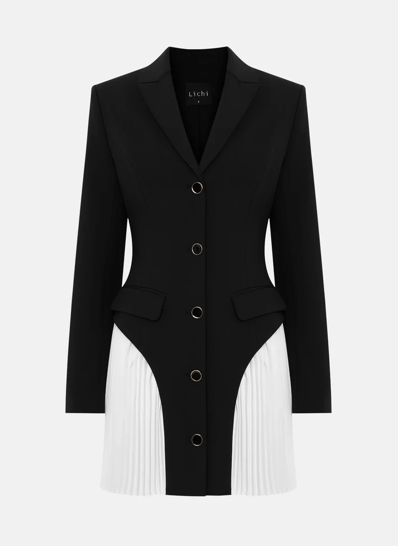Lichi Mini blazer dress with pleated inserts on the skirt