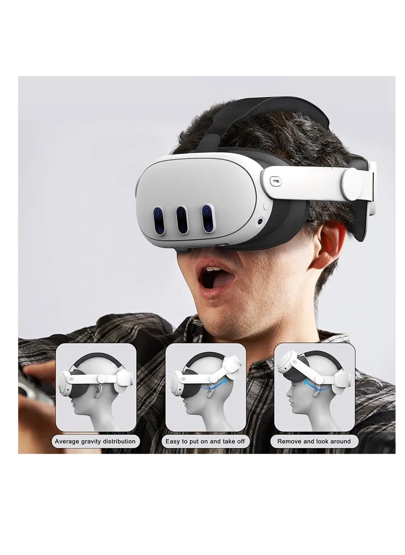 Generic - Head Strap for Meta/Oculus Quest 3, Elite Strap Replacement for Enhanced Comfort, Reduce Facial Pressure, Ergonomic Adjustable Durable Headstrap VR Accessories for Meta/Oculus Quest 3 - Image 1