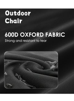 EzzySo Moon-Shaped Foldable Outdoor Chair with Reinforced Steel Frame and Side Pocket, Durable 600D Oxford Fabric Seat, Portable Gliding Camp Chair with Carry Bag for Adults - Easy to Clean, High Weight Capacity  - Image 5