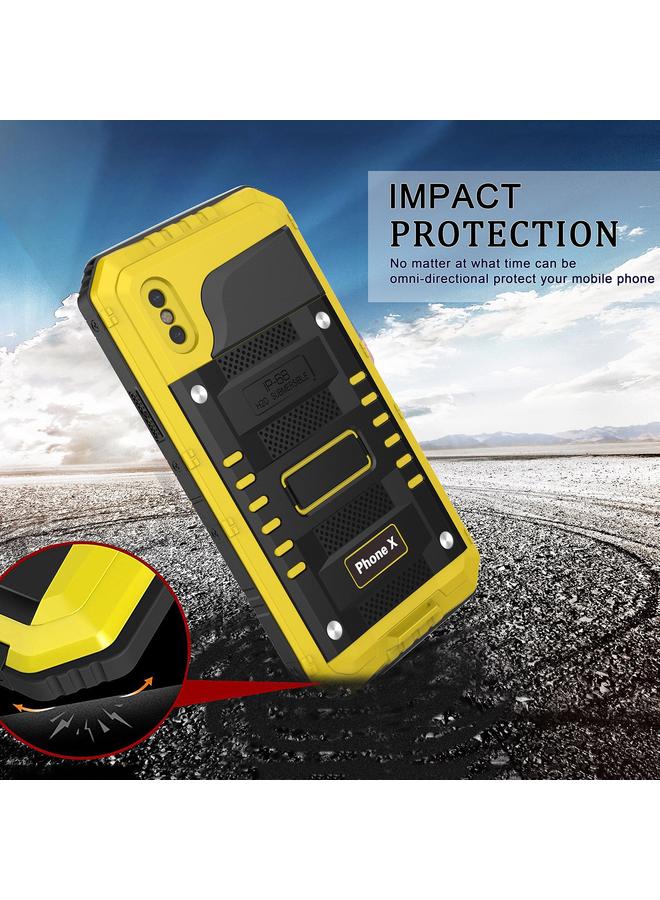 S-TOP Case For iPhone X / XS Metal + Silicone Phone Case with Screen Protector - Image 4