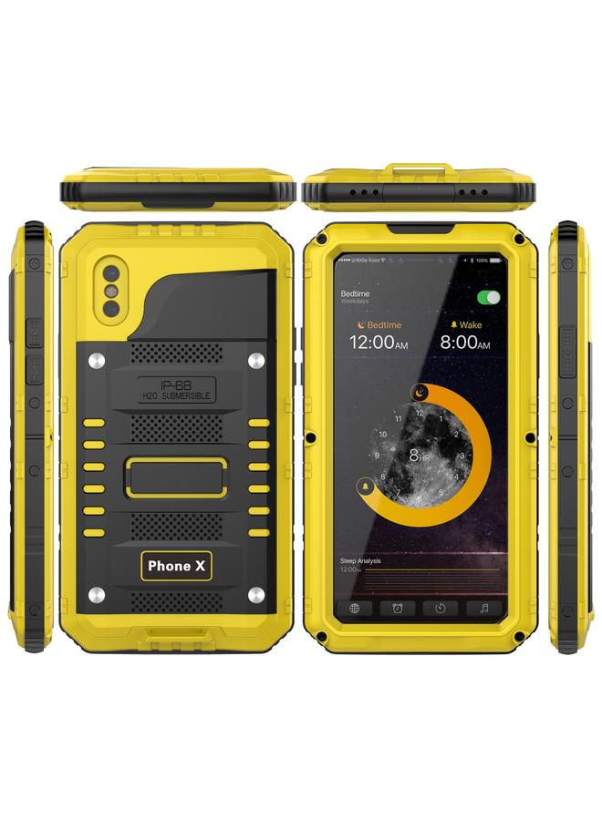 S-TOP Case For iPhone X / XS Metal + Silicone Phone Case with Screen Protector - Image 2