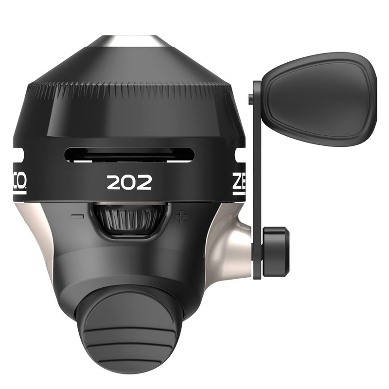 Zebco 202 Spincast Fishing Reel, Size 30 Reel, Right-Hand Retrieve, Durable All-Metal Gears, Stainless Steel Pick-up Pin, Pre-Spooled with 10-Pound Zebco Fishing Line, Black, Clam Packaging - Image 1