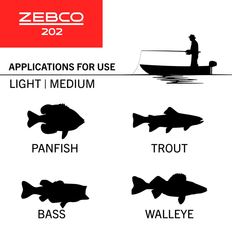 Zebco 202 Spincast Fishing Reel, Size 30 Reel, Right-Hand Retrieve, Durable All-Metal Gears, Stainless Steel Pick-up Pin, Pre-Spooled with 10-Pound Zebco Fishing Line, Black, Clam Packaging - Image 5