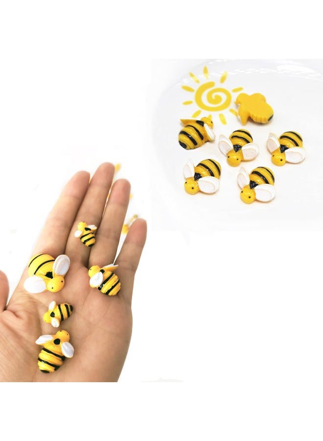 glacely 100 Pcs Tiny Resin Bees Ladybugs,Including 50 Pcs Resin Bee Ornaments 50 Pcs Resin Ladybugs Decors with Storage Box for DIY Crafts Wreath Party Home Decoration - Image 2