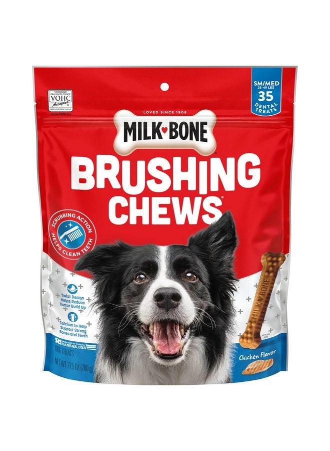 ميلك-بون مضغ تنظيف الأسنان الأصلي Milk-Bone، 35 قطعة صغيرة/متوسطة الحجم من مكافآت تنظيف الأسنان اليومية للكلاب، يساعد عمل الفرك على تنظيف الأسنان - Image 1