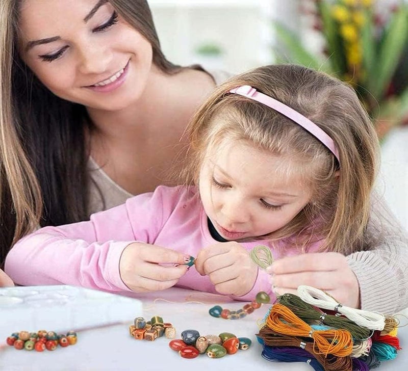 DIY Crafts طقم حرف يدوية 12 متر، ألوان مختلطة، خيوط بوليستر مشمعة للأعمال اليدوية، خيوط خرز لصنع الأساور والقلائد ومستلزمات المكرمية (طقم 12 متر، ألوان مختلطة) - Image 5