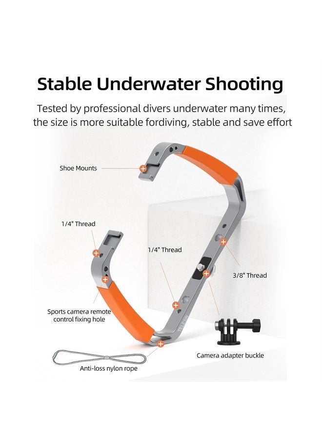Upgraded Diving Rig Handheld Video Dive Light Stabilizer Tray for GoPro Max Hero 11 10 9 8 7 6 5 Insta360 DJI Action 2 Osmo Pocket 2 Underwater Snorkeling Scuba Accessories