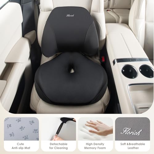 FLORICH Lumbar Support Pillow and Car Seat Cushion Ergonomic Back Support Pillow and Seat Chair Cushion for Office Chair Memory Foam Lumbar Support and Car Seat Cushion for Car Seat Driver Black - Image 3