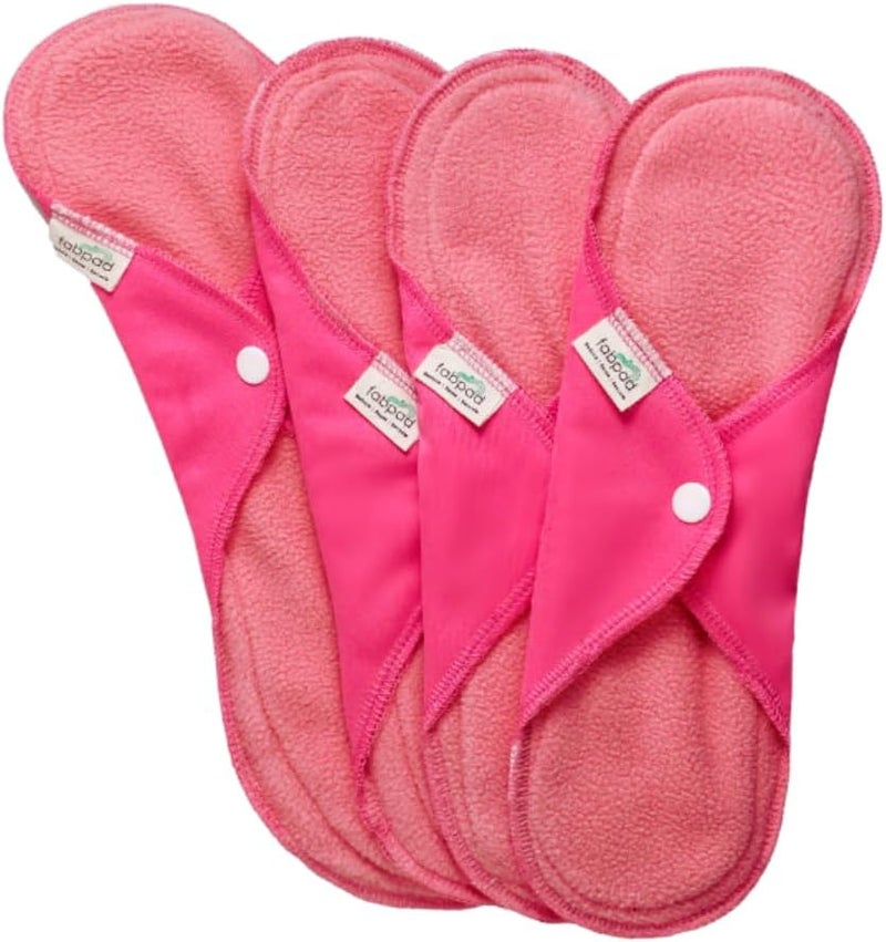 Fabpad Reusable Washable Sanitary Cloth Pads Napkins Eco-Friendly Menstrual Hygiene Solutions (Pack of 4) (Pink, 3 Day Pads + 1 Night Pad+1 Wash Bag) - Image 1