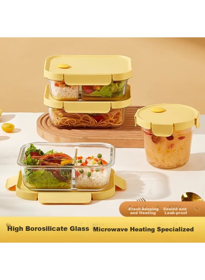 Cilock Glass Lunch Box For Office Workers, Microwaveable Bento Box With Large Capacity Fresh-keeping Container, Long Divider + Bag - Image 4