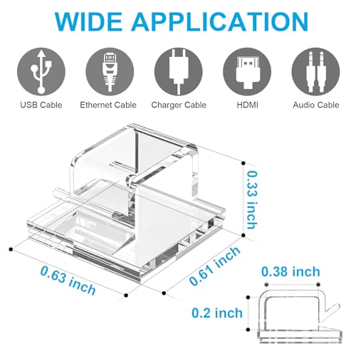 TidyHelper 100 PCS Cable Clips, Upgraded Adhesive Cord Clips for Wires on Wall, Strong Wire Holders Cord Organizer for Cable Management, Christmas Lights, USB, Phone Charger, Cat 6, Car Dash Cam (Small, Clear) - Image 2