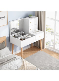 NKX Makeup Vanity Table Dressing Table Flip Mirror With Drawers  - Image 1