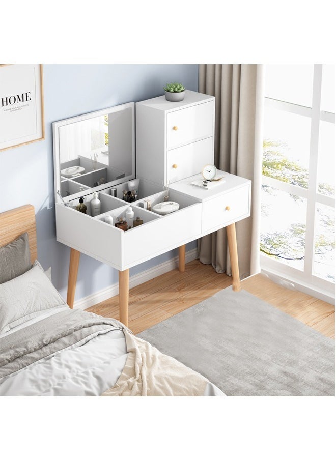 NKX - Makeup Vanity Table Dressing Table Flip Mirror With Drawers - Image 1