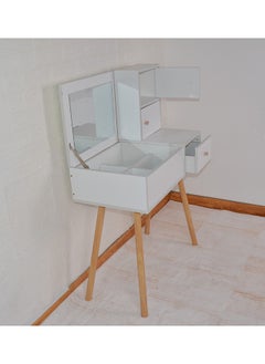 NKX Makeup Vanity Table Dressing Table Flip Mirror With Drawers  - Image 5