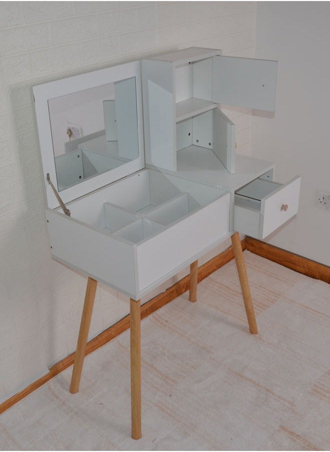 NKX - Makeup Vanity Table Dressing Table Flip Mirror With Drawers - Image 1