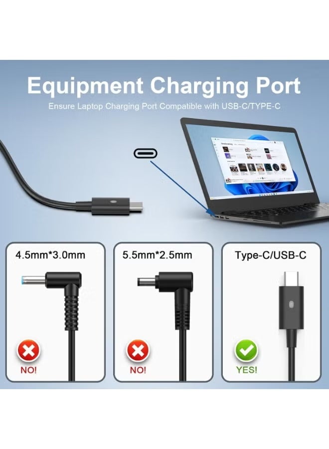 Lynacz Original بديل لشاحن لابتوب ديل 130W USB C نوع C محول تيار متردد, Precision 3551 3560 3561 3570 3571 5470 5550 5560 5570 5750 5760 5770 شاحن تيار متردد, DA130PM170(أسود) - Image 3