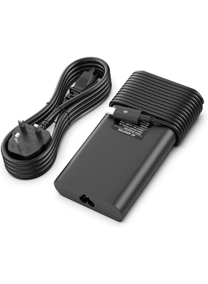 Lynacz Original بديل لشاحن لابتوب ديل 130W USB C نوع C محول تيار متردد, Precision 3551 3560 3561 3570 3571 5470 5550 5560 5570 5750 5760 5770 شاحن تيار متردد, DA130PM170(أسود) - Image 1