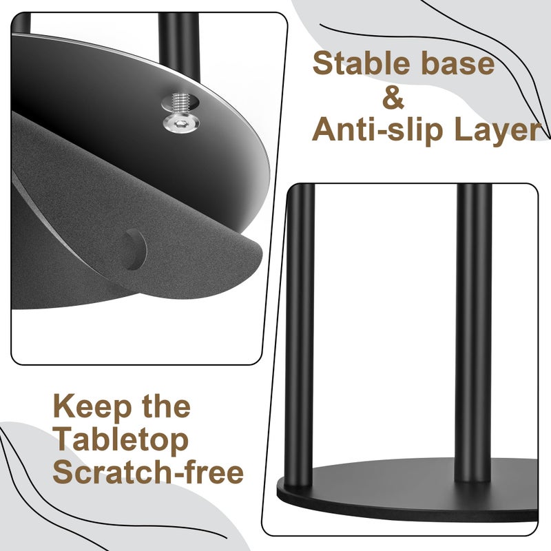 KAI SHUN Paper Towel Holder Countertop, Paper Towel Holder Black, Stainless Steel Paper Towel Holders for Standard and Large Size Paper Rolls - Image 3