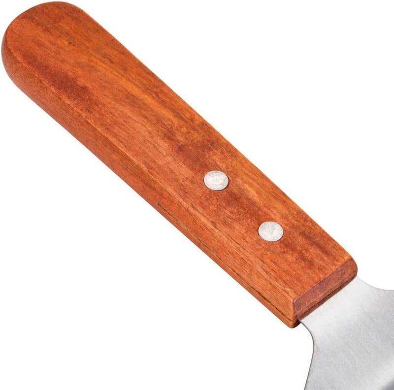 Baskety Pie Server Cake Support Transmission Triangle Shovel Spatula Wooden Handle Shovel Steel Suitable for Pizza (Pack of 2) - Image 3