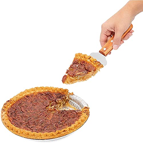 Baskety Pie Server Cake Support Transmission Triangle Shovel Spatula Wooden Handle Shovel Steel Suitable for Pizza (Pack of 2) - Image 4