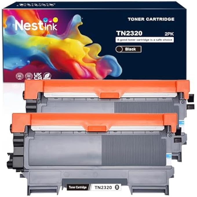 TN2320 TONR CARTRIDEGS (2600 PAGES) TN-2320 COMPATIBLE WITH BROTHER MFC-L2700DW L2720DW L2720DWL 2740DW, HL-L2300D L2320D L2340DW L2360DN L2360DW, DCP-L2500D L2520D L2520DW L2540DN(2 PACK - Image 1