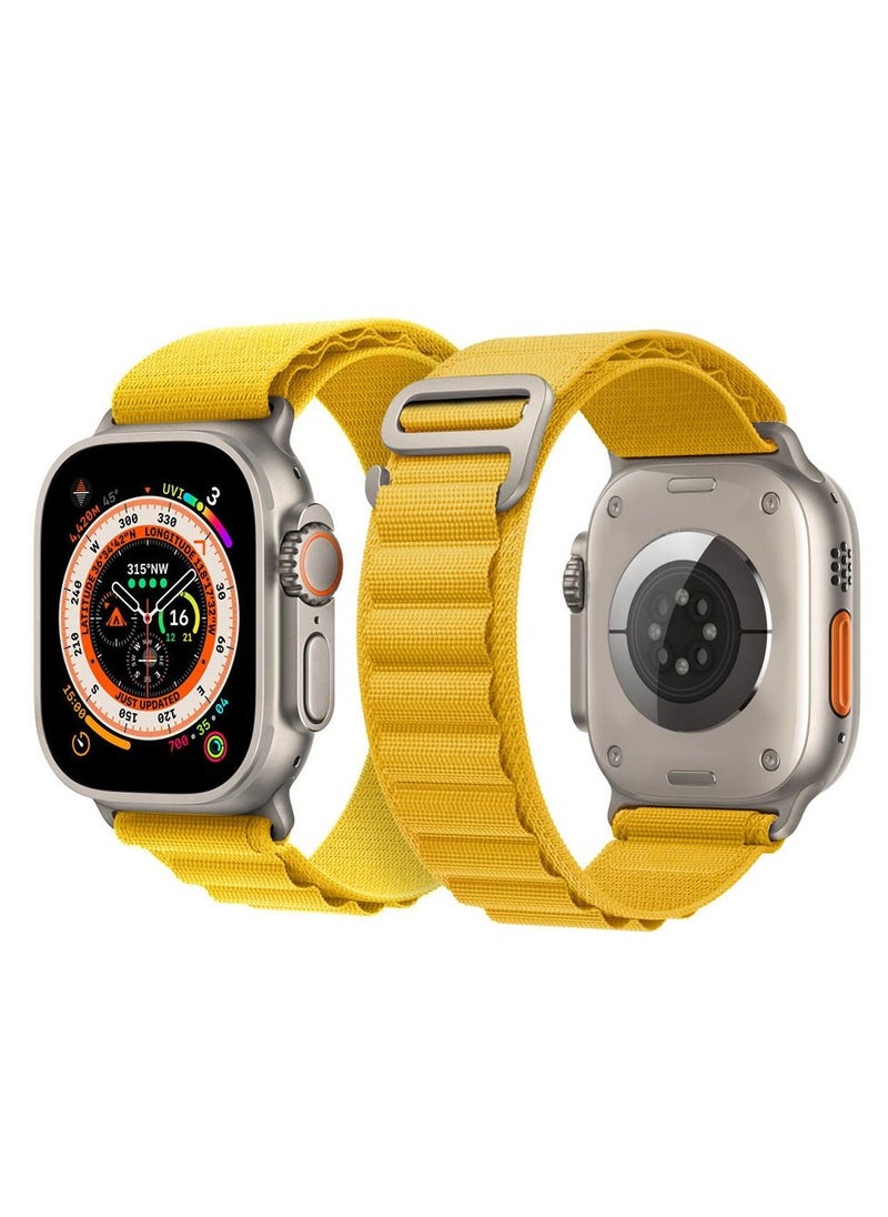 CATANES - Apple Watch Band 49mm 45mm 44mm 42mm Alpine Loop Band Women Men Adjustable with Metal G-Hook Strap for iWatch Ultra Series SE 8/7/6/5/4/3/2/1 Yellow - Image 1