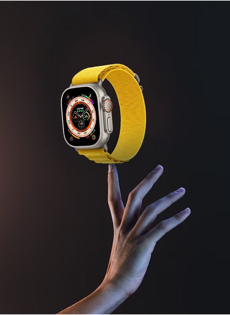 CATANES - Apple Watch Band 49mm 45mm 44mm 42mm Alpine Loop Band Women Men Adjustable with Metal G-Hook Strap for iWatch Ultra Series SE 8/7/6/5/4/3/2/1 Yellow - Image 1
