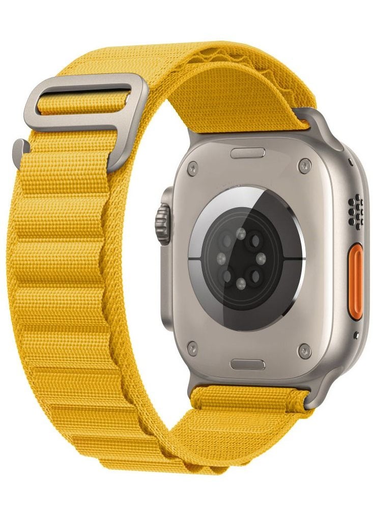 CATANES - Apple Watch Band 49mm 45mm 44mm 42mm Alpine Loop Band Women Men Adjustable with Metal G-Hook Strap for iWatch Ultra Series SE 8/7/6/5/4/3/2/1 Yellow - Image 1